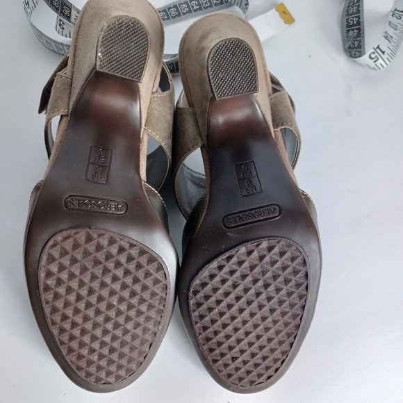 Women's Aerosols Chunky Strappy Comfort Peep Toe Sling Back Heel Shoes Size 8 - Picture 7 of 8